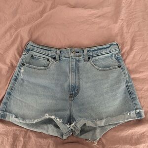 Abercrombie high rise mom jean denim short